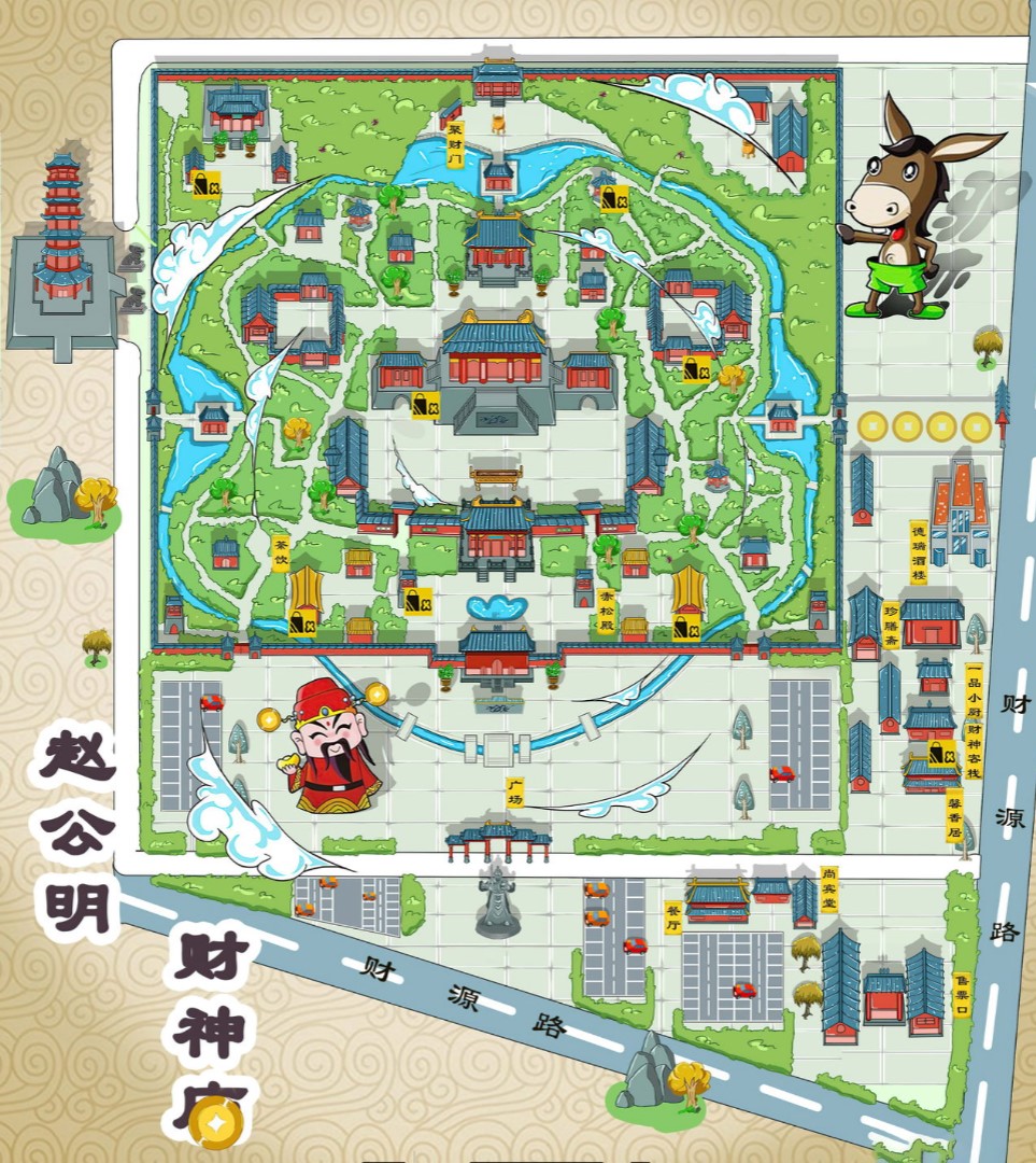 灵丘寺庙类手绘地图